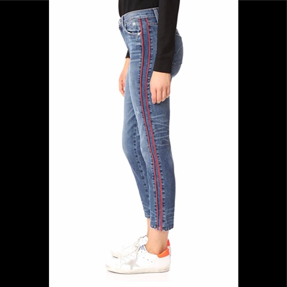 Hudson Zoey High Rise Red Tuxedo stripes Jeans 27 - Picture 14 of 16